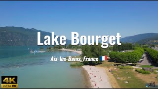 Lac du BourgetLake Bourget  France 4K drone footage [upl. by Oigolue]