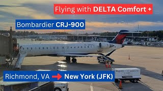 Delta Comfort Plus Richmond VA to New York City JFK InFlight Experience [upl. by Eeryk]