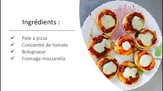 MINI PIZZA FACILE ET RAPIDE  Mozzarella et Bolognaise [upl. by Siramed]