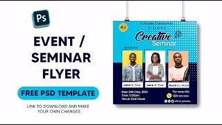 How to design an Event  Seminar flyer in Photoshop [upl. by Brod]