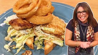 How to Make Sea Bass Fishwich with Tasty Tartar Sauce on Toast Points  Rachael Ray [upl. by Leviram452]