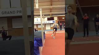 Look at my foot at take off… Bar is at 7’4” jump dunk power trackandfield [upl. by Fai]