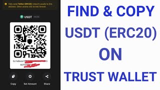 How To Find Your USDT ERC20 Wallet Address On Trust Wallet  Find amp Copy Trust Wallet USDT Address [upl. by Gilba]