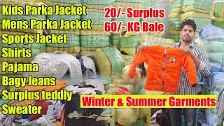 20 Surplus 60 Kg Bale Parka Jacket Bagi Jeans Shirt Jacket Sweater Kids Mix Dress Pajama [upl. by Holly799]