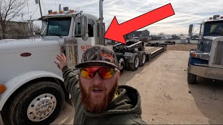 Day in the life Hauling Machines with a PETERBILT 379 LOWBOY [upl. by Lundin]