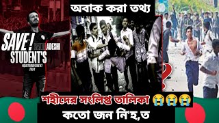 quota andolon 2024  নিহত দের তালিকা  student protest in bangladesh [upl. by Einafpets602]