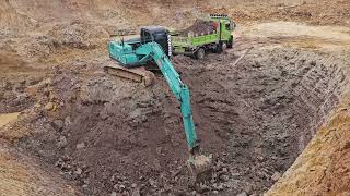 รถขุด kobelco sk1408 คือแรงแท้ล้วงสุดบูม Excavator loading Trucks [upl. by Goth]