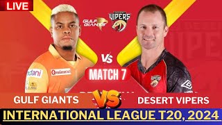 ILT20 Live  GG Vs DV 7th Match  Gulf Giants vs Desert Vipers Live Match Today ILT20 livematch [upl. by Deckert]