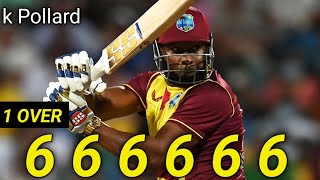 Kieron Pollard HITS Six Sixes in an Over  West Indies vs Sri Lanka  1st CG Insurance T20realcr [upl. by Yajet]