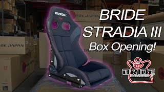 Bride STRADIA III BlackStandard Cushion Reclinable Racing Seat  A 56quot REVIEWBOX OPENING [upl. by Ttiwed]