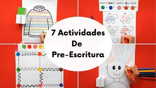 7 IDEAS DIVERTIDAS DE PREESCRITURA  GRAFOMOTRICIDAD  APRENDER JUGANDO [upl. by Dirfliw]