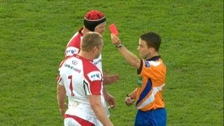 Straight Red Card For Tom Court  Ulster v Leinster 2nd May 2014 [upl. by Eatnod]