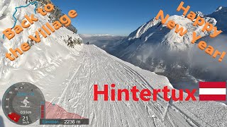 4K Skiing Hintertux Glacier Back to the Village Skiing to the Bottom Austria GoPro HERO11 [upl. by Horatia809]