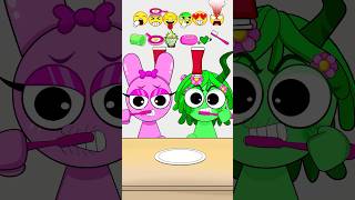 Sprunki PINK vs Green Emoji Eating Challenge MOOMOOSTUDIO sprunki pinkfood greenfood emoji [upl. by Hauger298]