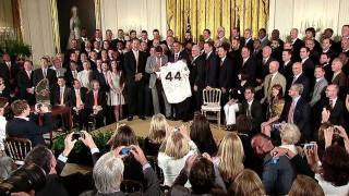 President Obama Meets 2010 World Series Champions [upl. by Caiaphas827]