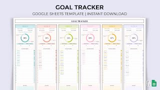 Simple Goal Tracker  Google Sheets Template [upl. by Novyak]