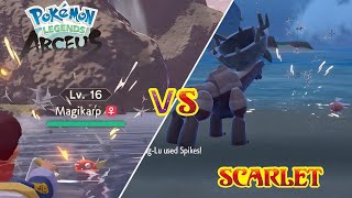 191 Spikes  Legends Arceus VS Scarlet [upl. by Gilbertine733]