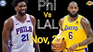 Los Angeles Lakers Vs Philadelphia 76ers Full highlights Game  Nov 272023  WinZoOo [upl. by Hapte]