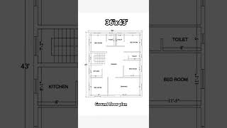 36x43 Ground floor plan 4BHK 1548 sqfthomeplan home housedesign shorts [upl. by Aicilra653]