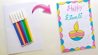 white paper diwali greeting card making ideas diwali greeting card making [upl. by Einahpehs125]