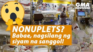 NONUPLETS Babae mula sa Mali nagsilang ng siyam na sanggol  GMA News Feed [upl. by Anileh]