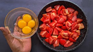 Just add Eggs to Tomato Quick Breakfast in 5 minutes Simple and delicious Recipe [upl. by Erlewine]