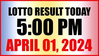 Lotto Result Today 5pm April 1 2024 Swertres Ez2 Pcso [upl. by Jarid]