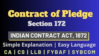 Contract of Pledge  Indian Contract Act [upl. by Grew]