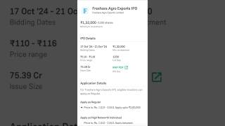 ₹132000  Agro Exporter  Fresh Agro Exports IPO [upl. by Silrak3]