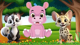 Cute Little Farm Animal Sounds Stoat Hippo Earthworms Guinea Pig  Funny Animals [upl. by Fulton]