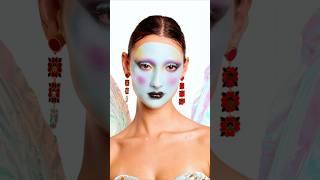 Creating A Mask With Makeup 🦋 pidgindoll makeup makeupmask bluefairy halloween [upl. by Noorah]