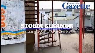 Storm Eleanor Flooding in Westward Ho [upl. by Neltiac]