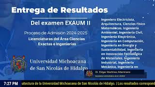 La Universidad Michoacana da a conocer los resultados del examen de nuevo ingreso a sus licenciat… [upl. by Alexa]