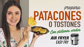 Cómo hacer PATACONES o TOSTONES de Plátano Verde en la AirFryer  Receta Fácil y Rápida [upl. by Ydisac]