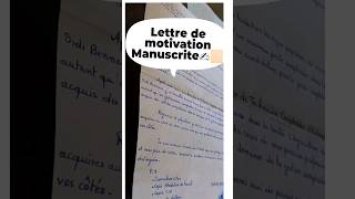 Lettre de motivation Manuscrite shorts tending [upl. by Anthe3]