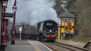 SR 34067 Tangmere Makes Up For Lost Time At Oxenholme  Winter Cumbrian Mountains Express  270124 [upl. by Otsirave]