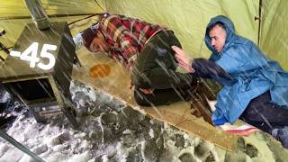 Extreme Winter Camping in Alaska 46C Snowstorm Winter Camping w WOOD STOVE [upl. by Skvorak]