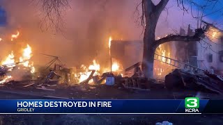 Homes destroyed in fire in Gridley [upl. by Marquet454]