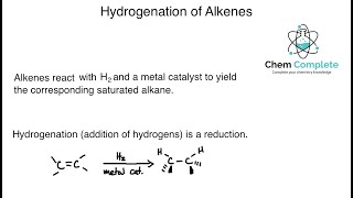 Hydrogenation of Alkenes  Addition of Hydrogen [upl. by Reh]