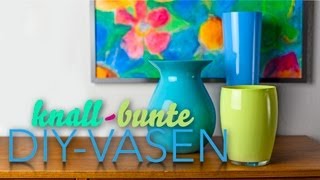 DekoTrend Kunterbunte Vasen selbst gestalten  DIYSunday [upl. by Amadus]