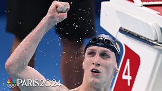 Lukas Maertens reaches to near WORLD RECORD in mens 400m freestyle  Paris Olympics  NBC Sports [upl. by Yv]