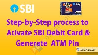 SBI ATM Card Online activation Process  How to Generate ATM Pin [upl. by Ennairrek]