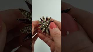 RJ Graziano Gorgeous Bloom Flower Brooch Sparkly Swarovski Amethyst amp Peridot RARE Email me [upl. by Brandy]