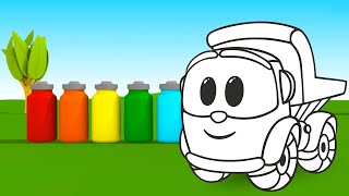 Learn colors with Leo the truck full episodes Car cartoons for kids A fire truck amp a tow truck [upl. by Onifled617]