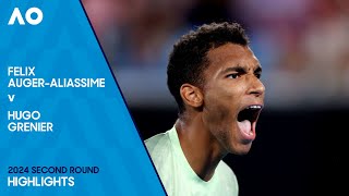 Felix AugerAliassime v Hugo Grenier Highlights  Australian Open 2024 Second Round [upl. by Mccully]