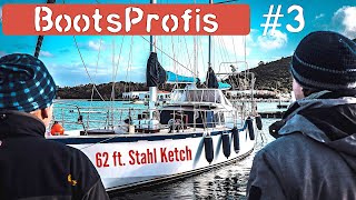 Auf Bootssuche 62 ft Stahl Ketch  Über geeignetes Rumpfmaterial amp Osmose bei GFK  BootsProfis 3 [upl. by Drews943]