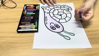 Hello everyone this is the picture I colored a picture of a cute snail [upl. by Halle]