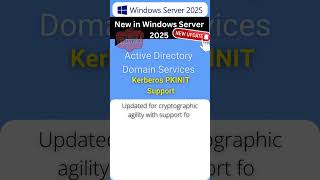 Windows Server 2025 New Feature Kerberos PKINIT Support WindowsServer2025 WindowsServer [upl. by Eldreda]