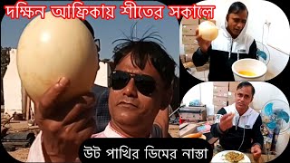 সকালের নাস্তা উট পাখির ডিম দিয়ে । Breakfast with ostrich eggs । South Africa [upl. by Namlak15]