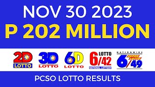 Lotto Result November 30 2023 9pm Complete Details [upl. by Eslud]